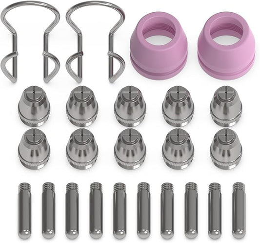 TOOLIOM 24Pcs Plasma Cutter Torch Consumables AG-60 Cutting Torch Nozzles Tips Kit for SG-55 AG-60 WSD-60 for TL-50C/HF Pro TL-CUT-50PRO