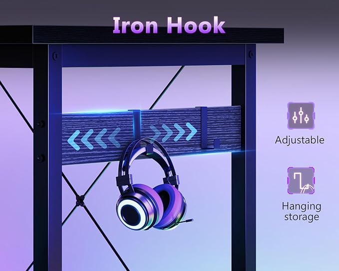 Coleshome 66" L Shaped Gaming Desk, Corner Computer Desk, Sturdy Home Office Computer Table, Writing Desk, Larger Gaming Desk Workstation, Black