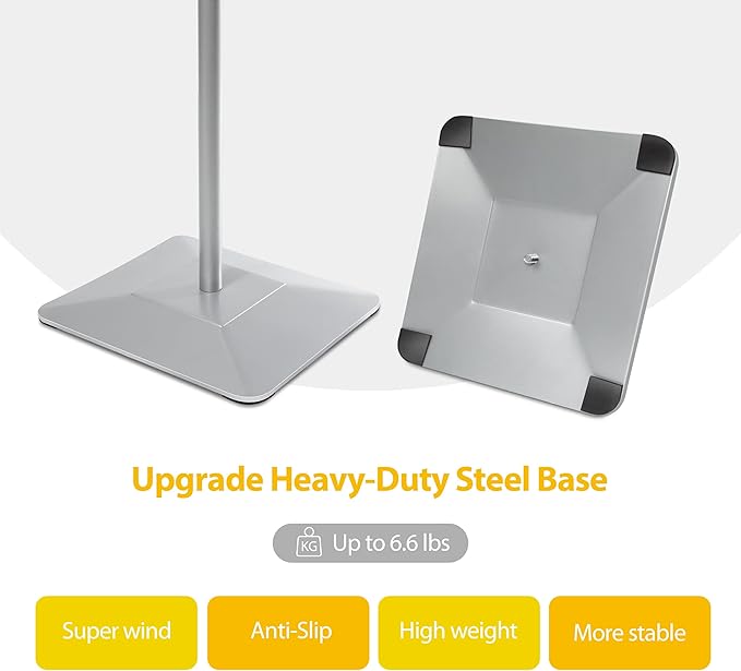 11"x17" Pedestal Poster Stand with Heavy Duty Solid Steel Base, Adjustable Floor Standing Sign Holder for Vertical and Horizontal Display, Silver 3Pack