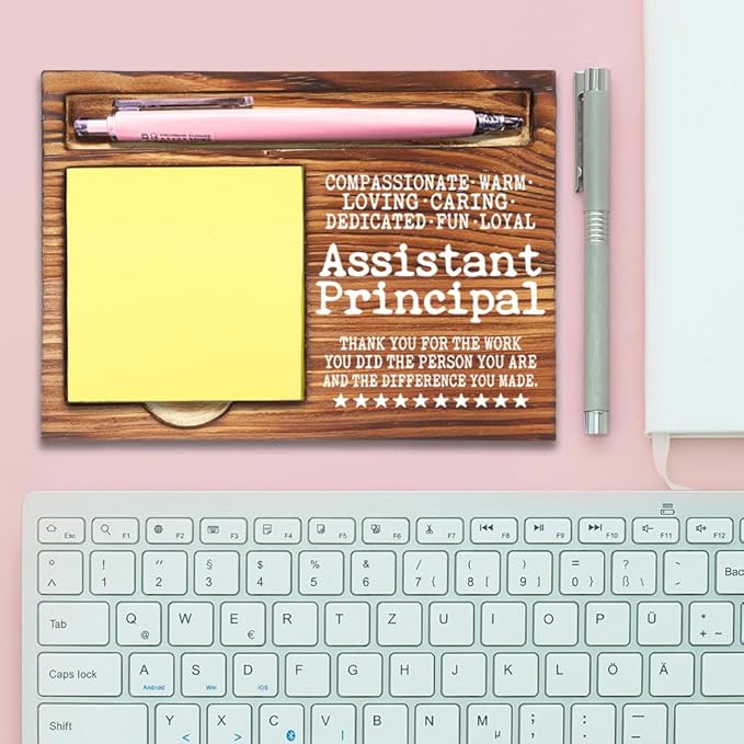 Assistant Principal Gifts, Thank You Appreciation Gifts for Assistant Principal, Going Away Retirement Gift for Assistant Principal,Principal Day Office Decor Self-Stick Note Pad Holders-DW06