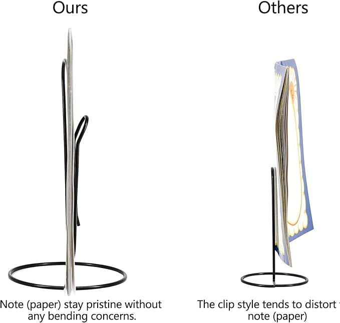 4 Pack Large Paper Clip Memo Holder for Desk,Letter Holder,Paper Stand for Desk,Letter & Bill Storage,Mail Organizer Office Accessories Desktop Message Office Decor