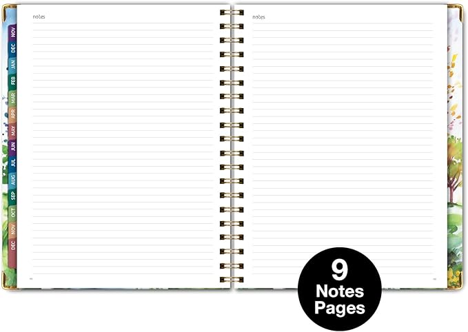 HARDCOVER 2026 Planner, 8.5"x11": 14 Months (November 2025 - December 2026), Daily Weekly Monthly Planner, Yearly Agenda, Bookmark, Pocket Folder and Sticky Note Set (Tree Seasons)