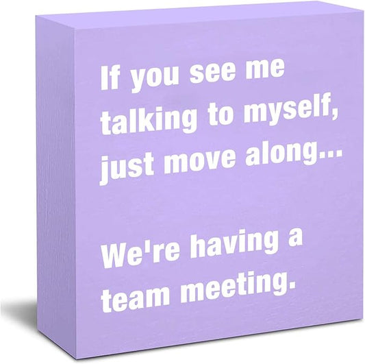 Purple Desk Accessories for Women, Funny Office Decor Sign for Cubicle, Purple Office Supplies or Desk Decorations, Cute Table Accessories Gifts for Women Coworker