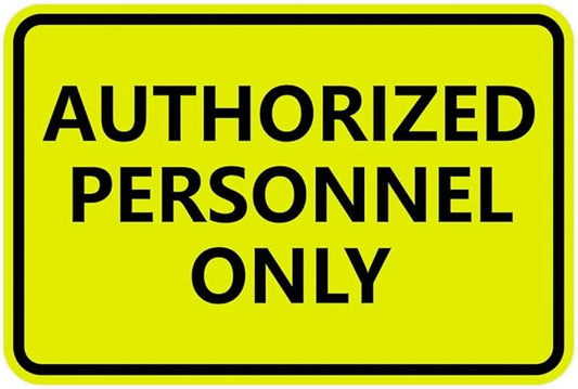 Signs ByLITA Classic Framed Authorized Personnel Only Sign (Yellow/Black) - Large 5 Pack