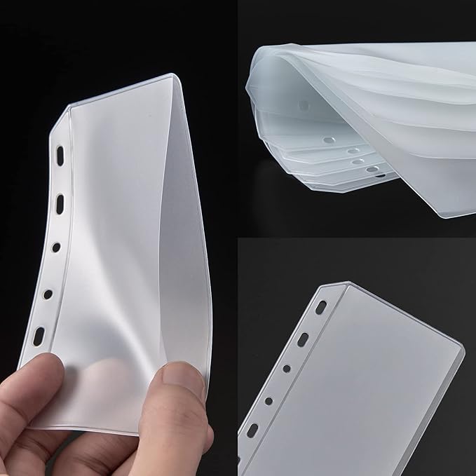 15pcs A7 Mini Binder Pockets with No Zippers, Zipless Budget Envelopes for Cash System, A7 Binder Pouch for 6 Ring Binder, Money Folder Organizer for Cash.