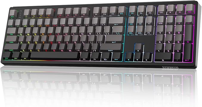 EPOMAKER TH108 Full Size Mechanical Keyboard, Wireless Gaming Keyboard, 8000mAh Battery, Creamy Gasket, 108 Keys, Hot Swap, Custom Driver, RGB Backlights (Black, Creamy Jade Switch)