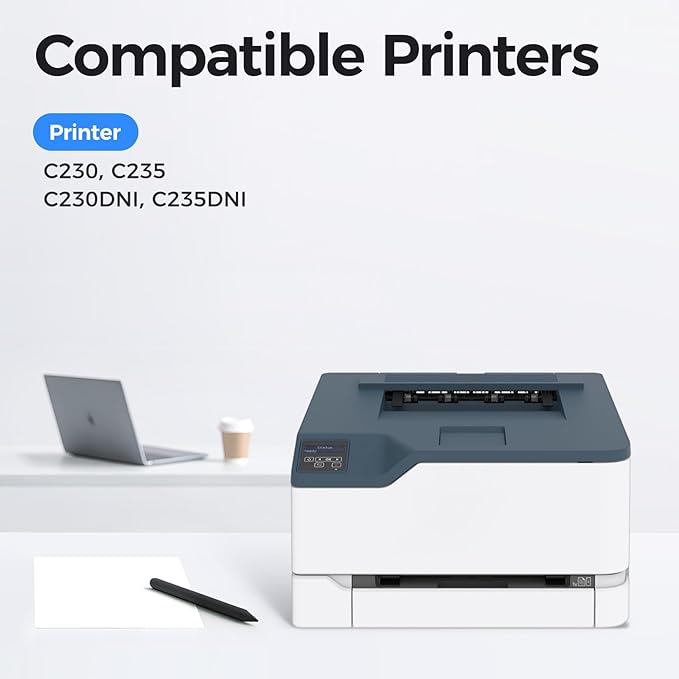 C230 C235 Toner Cartridge with Chip High Capacity Set 4-Pack Replacement for Xerox 006R04391 006R04392 006R04393 006R04394 Compatible with Xerox C230 C235 C230DNI C235DNI C225 Printer Black and Color