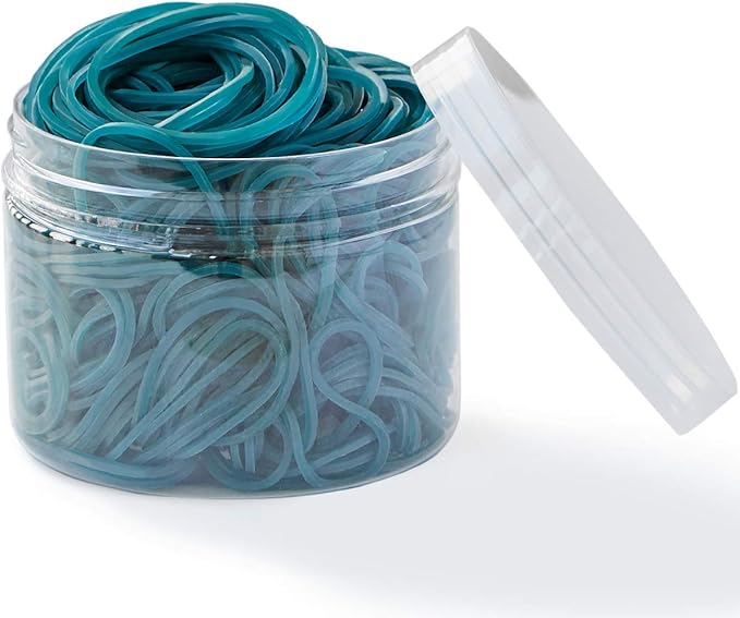 AMUU Rubber Bands 300pcs Turquoise Small blue-green Rubber Bands for Office School Home size16 Elastic Hair Band