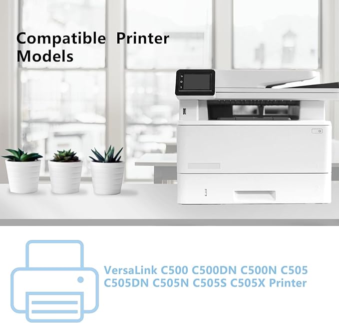 High Yield Versalink C500/C505 Toner Cartridges Replacement for Xerox 106R03862 106R03863 106R03864 106R03865 Versalink C500 C500DN C500N C505 C505DN C505N C505S Printer (4-Pack, BK/C/M/Y)