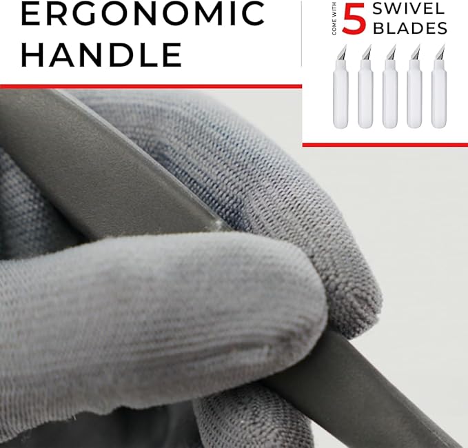 VViViD 360 Degree Comfort Grip Swivel Blade Craft Cutting Knife (3 Pack)