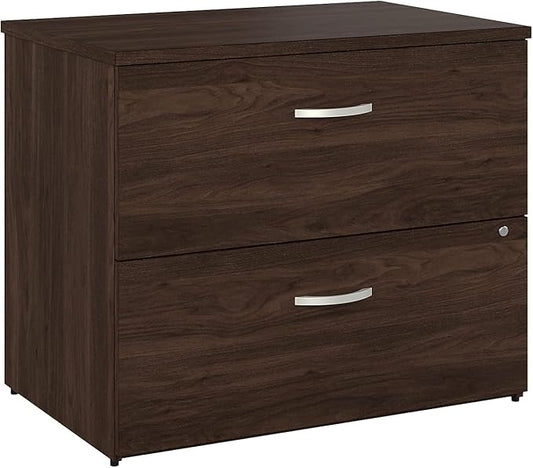 Bush Business Furniture Hybrid 2 Drawer Lateral File Cabinet in Black Walnut - Assembled