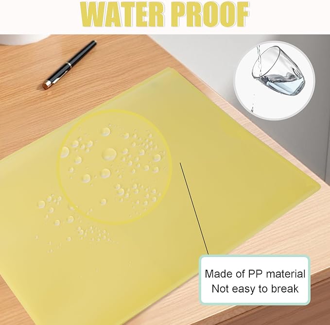 Pastel Plastic File Folders with Pockets and Prongs, 7 Pack, A4 Letter Size, Heavy Duty Waterproof Office Folders with Clear Front Cover for School, Home, and Office (Yellow)