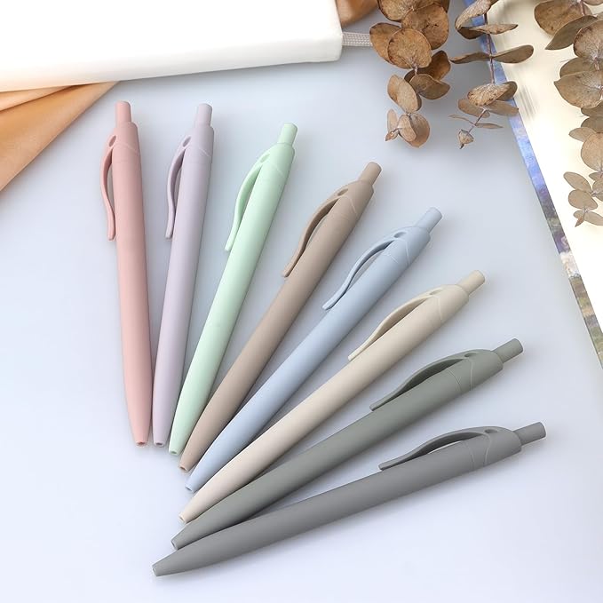 Bribobo 8-Pack Retractable Ballpoint Pens, Smooth Writing, Black Ink, Comfortable Grip, Ideal for Office, School & Everyday Use