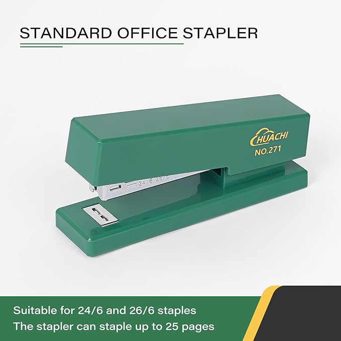 Desktop Stapler 2-Pack, Durable Office Stapler, 25 Sheet Capacity, Includes 1000 Staples for Home and Office Use (2, Blue)