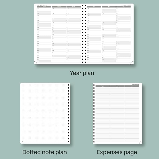 POPRUN Planner 2025-2026 (Large - 8.5'' x 10.5'') Academic Weekly Calendar (July 2025 - June 2026) with Hourly Time Slots, Monthly Tabs, 100GSM Thick Papers, Spiral Leather Cover - Brown