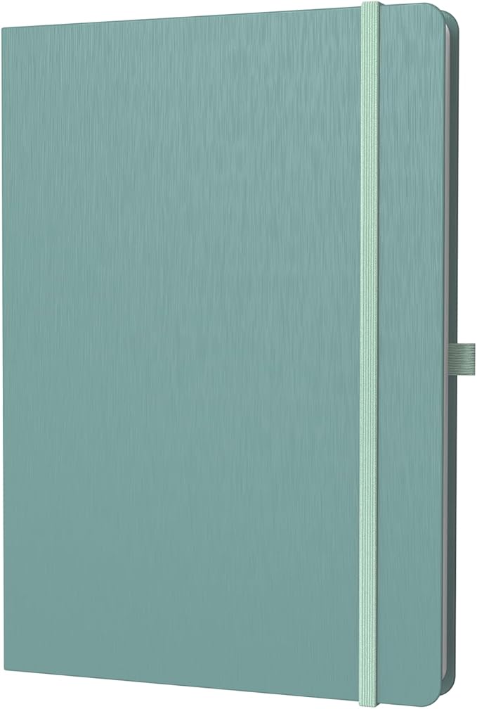 A4 Lined Journal Notebook, 8mm Ruled Notepad, Journaling for Writing, Work, School, Travel and Note Taking, Hardcover 160 Pages (80 Sheets) 8.27 x 11.6 inches (Midnight Green)