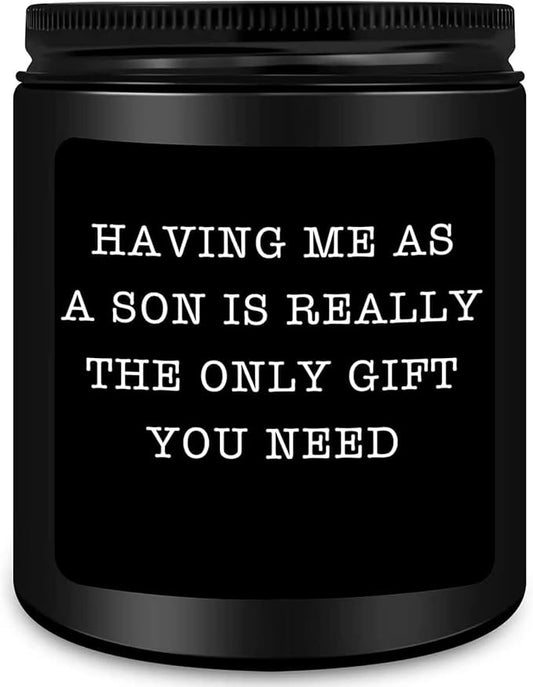 Funny Mom Dad Gifts, Fathers Mothers Day Birthday Gift from Son, Christmas, Thanksgiving Gifts for Mom Dad from Son - Lavender Scented Candles