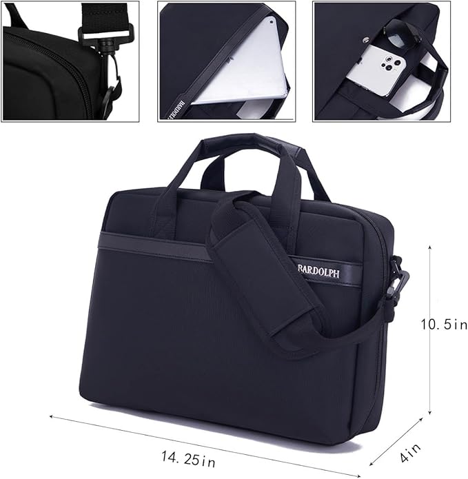 BARDOLPH Accordian File Folder with Handle, 12 Pocket Expanding Folder with Zipper, Heavy Duty Accordian Organizer (Black)