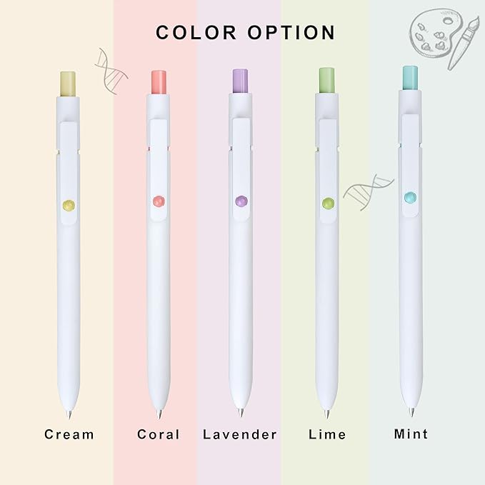 VICO Gel Pens, 5 Pcs 0.5mm Quick Dry Black Ink Pen Fine Point Smooth Writing Pens, Aesthetic Cute Office School Supplies Gifts for Women Men, High-End Series for Journaling Note Taking