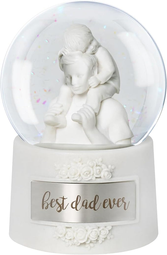 Fathers Day Snow Globe, 5.9" Wind Up Music Box for Father's Day Decorations Birthday Gifts for Dad Father Men Adults Kids