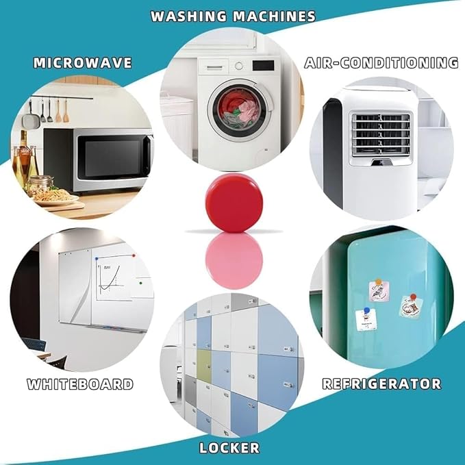 Qualsen Fridge Magnets, 50pcs Refrigerator Magnets, Small Magnet for Whiteboard, Mini Cute Magnet for Fridge, Locker, White Board, Kitchen, Office, Classroom (White)