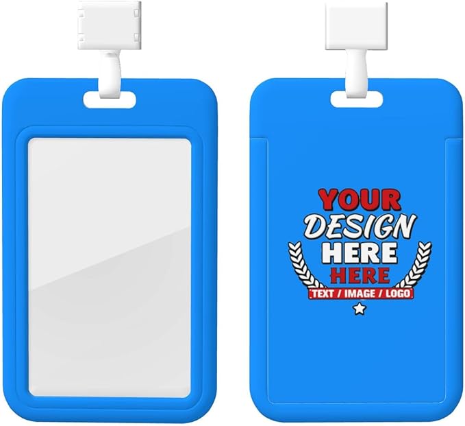 Custom Id Badge Holder Customizable Personalized Id Card with Photo Logo for Employee Work Office Staff Name Tag