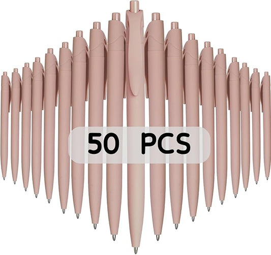 BallPoint Pens, 50 Pack (BLACK Ink),Bulk Pens, Pale Dogwood Pink Barrel,Click Pens for Office Home and School, Retractable Ballpoint Pens, Medium Point, 1.00MM (Pale Dogwood Pink)