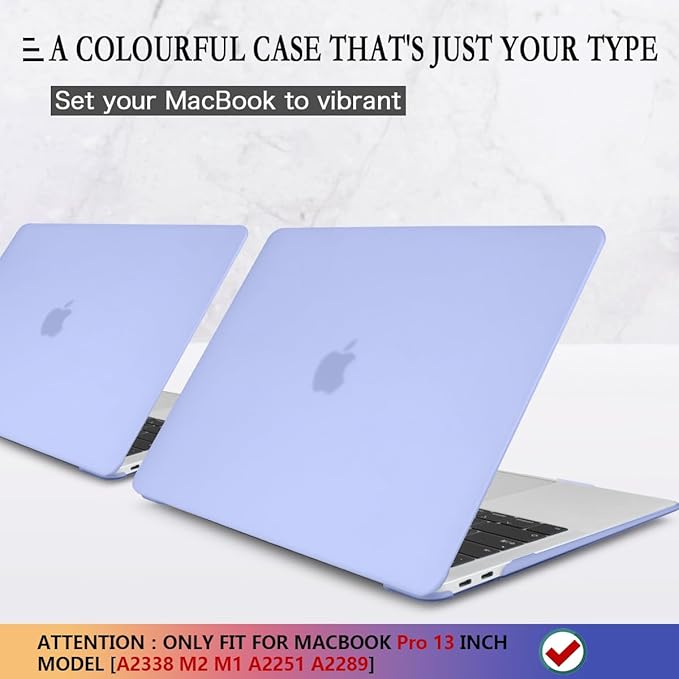 CISSOOK Compatible with MacBook Pro 13 Inch Case 2023 M2 Chip, Hard Shell Case & Keyboard Cover for MacBook Pro 13 inch with Touch Bar 2020-2023 Release M2&M1 A2238 A2289 A2251 Model, Sierra Blue