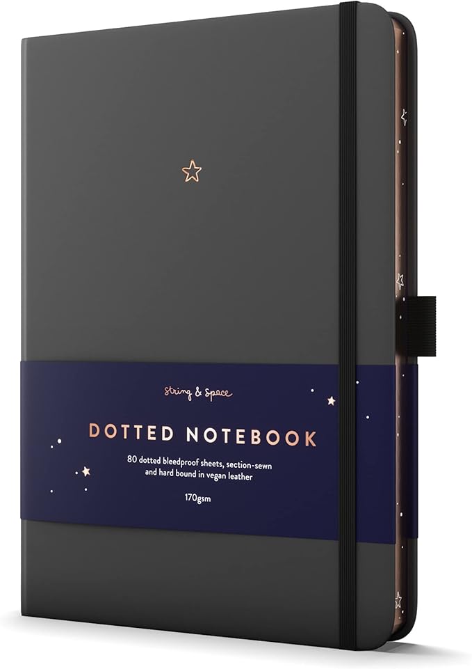 Bullet Dotted Journal by String and Space – Dot Grid Notebook, Dotted 170 GSM Paper – Kawaii Notebook, Handbound with Gift Box – 5.75 x 8.75