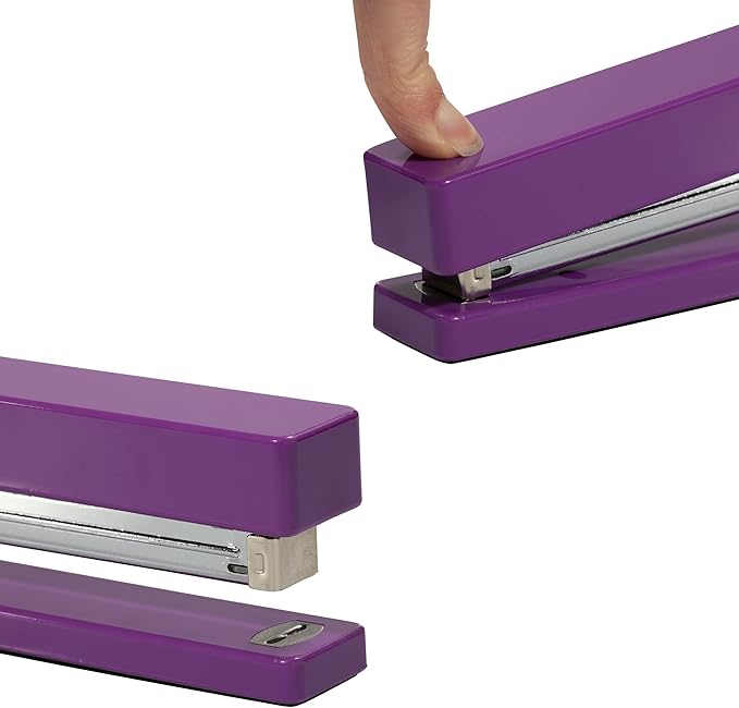JAM PAPER Modern Desk Stapler - Purple - Sold Individually