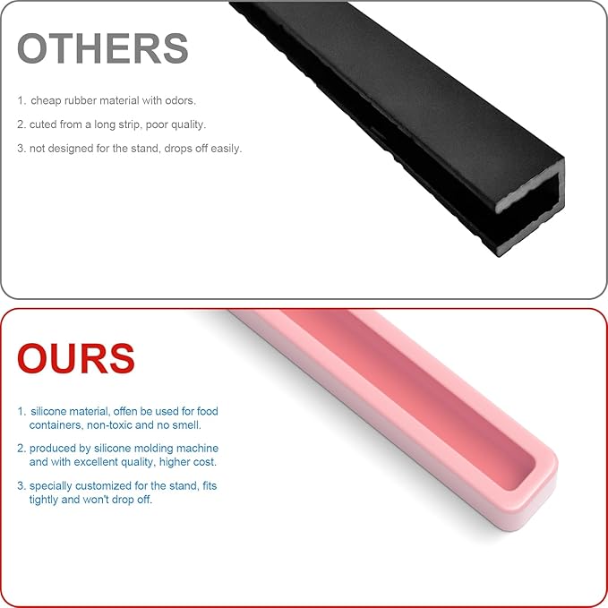 WINFFOR Comfortable Computer Keyboard Stand - Ergonomic Keyboard Riser Acrylic Tilted Keyboard Holder for Easy Typing&Working at Home Office - Fits All Keyboard Sizes - 17'' Wide (Glitter Pink)