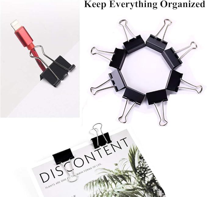 Ufmarine Small Binder Clips 1 Inch Length for Office (64 Pcs)