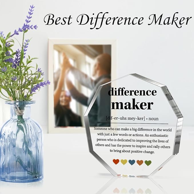 Difference Maker Gifts Thank You Gifts for Leader Boss Best Mom Mentor Coach Boss Manager Coworker Teacher Appreciation Quote Difference Maker Home Office Gift Desk Decor Signs Plaques