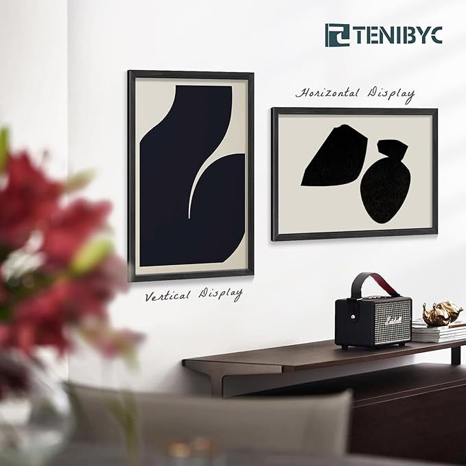 24x36 Poster Frame 4 Pack, Textured Black Wood Picture Frame, Suitable for Photos, Puzzles, Paintings & Maps, Wall Hanging