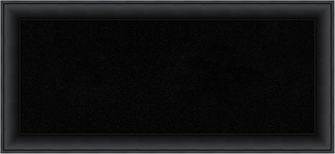 Amanti Art Black Cork Board for Wall, 15x33 Vision Board with Black Wood Frame, Medium Corkboard Office Decor for Home Organization, Modern Corkboard Pinboard to Display Items for Home Organization