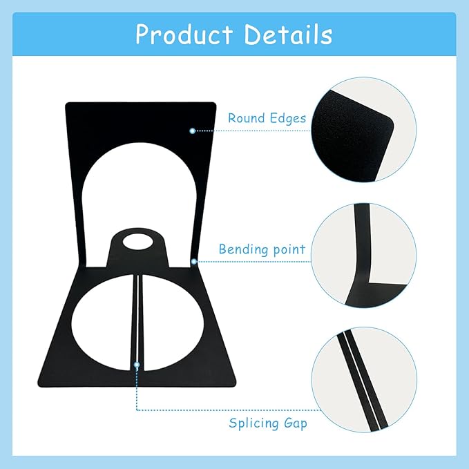 Fox Bookends, Black Foxes Metal Book Ends, Anime Bookends, Cute Book Ends for Shelves, Animal Book Stopper, Book Organizer for Desk, Home Office Book Holder