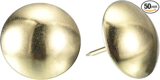 uxcell Upholstery Tacks Nail Pins Furniture, 50Pcs 25x25mm Thumb Tack Pins Assortment Kit Carbon Steel for Home Sofa DIY Decorative Nail Heads Nails, Gold