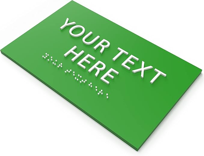 6" X4" Personalized Custom Sign- Tactile Graphics Grade 2 Braille Text | ADA Compliant Wall Mount Plastic Signs For Schools, Offices, Businesses, Apartments & Restaurants