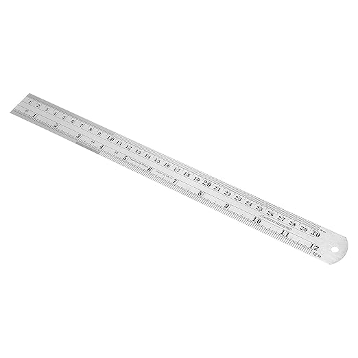 30 Pack 12 Inch Stainless Steel Ruler, Metal Straight Edge Rulers with Inches and Centimeters Precision Measuring Metal Ruler