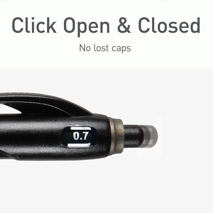 Pentonic BR-T Retractable Ballpoint Pens, 18 Count, Black Ink, 0.7 mm Fine Point, Smooth Writing For Journaling, Office & School (PEN12124)