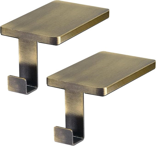 2 Pcs Christmas Stocking Holder for Mantel Fireplace Metal Stocking Hangers Hanging Hooks Heavy Duty Weighted Stocking Holder Bases for Xmas Shelf Fireplace Stair Decor (2, Bronze)