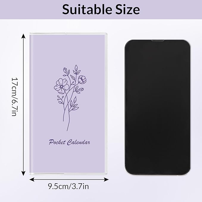 Pocket Calendar 2026-2027, Pocket Planner 2026-3.7" x 6.7" - Runs from July 2025 Until December 2027, Monthly Planner 2025-2027 with PVC Cover for Planning, Purple