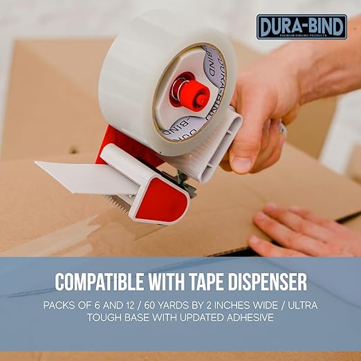 Heavy Duty Clear Packing Tape 1.8 Inch x 60 Yards. Bulk Package. Tough Transparent Packing Tape Refills for Shipping, Moving, Mailing, and All Box Types. Professional Grade.