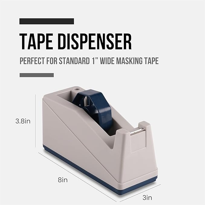 Lichamp Desktop Tape Dispenser Holder with Large 3 inch Core for Masking/Heat Transfer Sublimation/Painters and Freezer/Kitchen Tape,0128GY