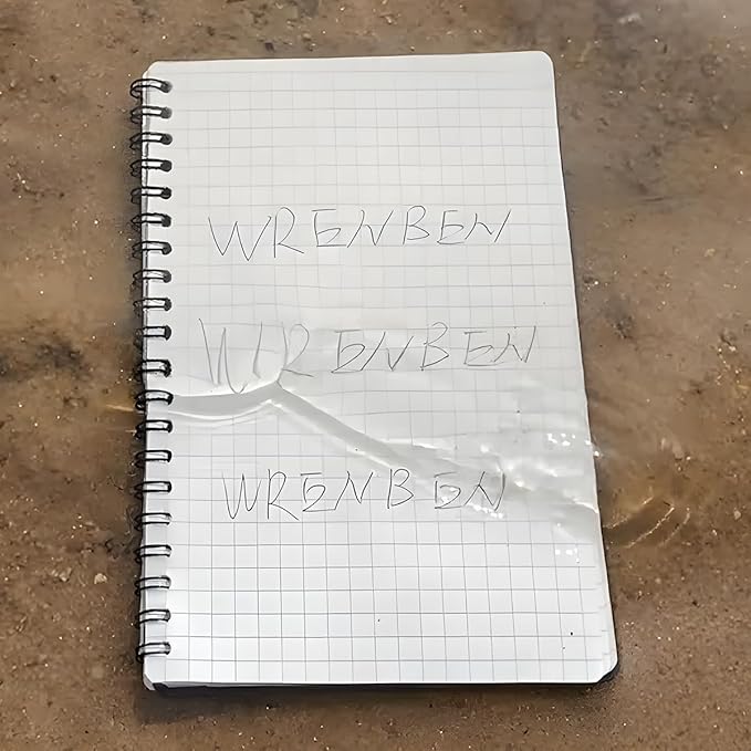 2PCS Weatherproof Stone Paper Spiral Notebooks 8 1/2" x 11" with 100 Pages Universal Pattern, A4 Large Size Waterproof Notebooks for Outdoor Field (8.5" x 11", Black)