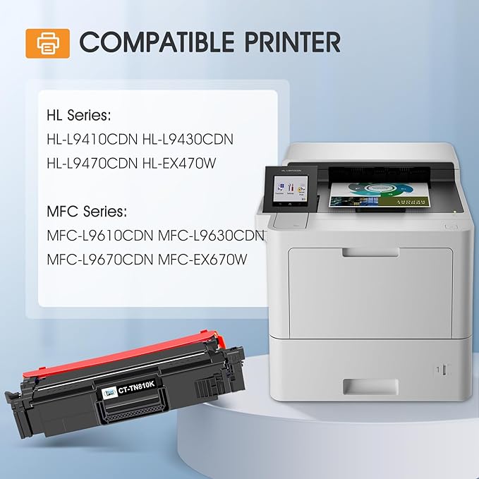 TN810 TN810XL TN-810 Toner Cartridge 4-Pack Compatible for TN810 TN-810 TN-810XL TN 810 Toner Cartridge for MFCL9610CDN HLL9410CDN HLL9430CDN HLL9470CDN MFCL9630CDN MFCL9670CDN Printer (B/C/Y/M)