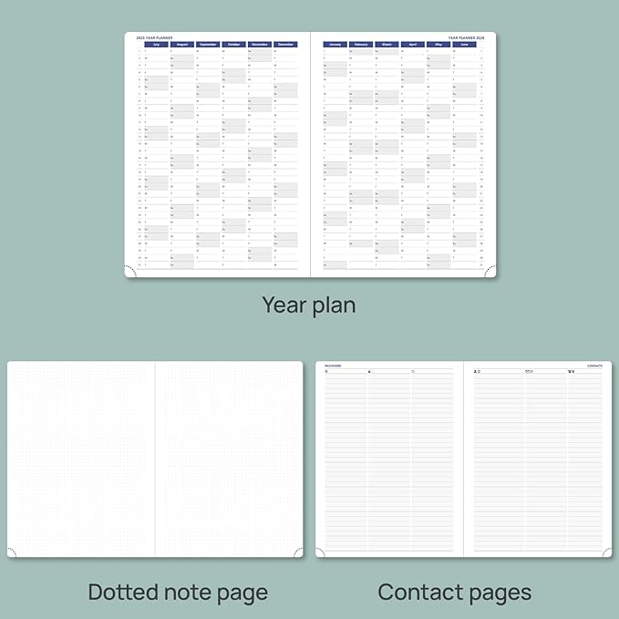 POPRUN Monthly Planner 2025-2026, 8.5'' x 11.25'', 13-Monthly Calendar (July 2025-July 2026) 15-Minute Hourly Appointment Book with Stair Tabs, Soft Cover, 100GSM Paper - Soft Pink