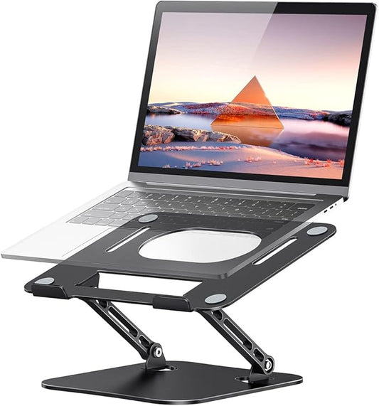 Laptop Stand, Adjustable Laptop Stand for Desk, Aluminum Computer Stand Portable Laptop Riser, Foldable Laptop Holder for Mac HP ASUS Acer Surface ThinkPad Dell Lenovo