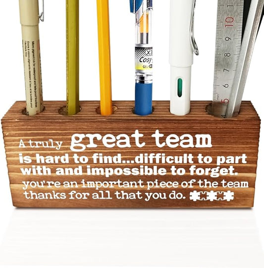 FOKCBOCM Inspirational Office Decor - Team Appreciation Gifts, Going Away & Retirement Gifts for Coworkers - Farmhouse Organizer Pen Holder