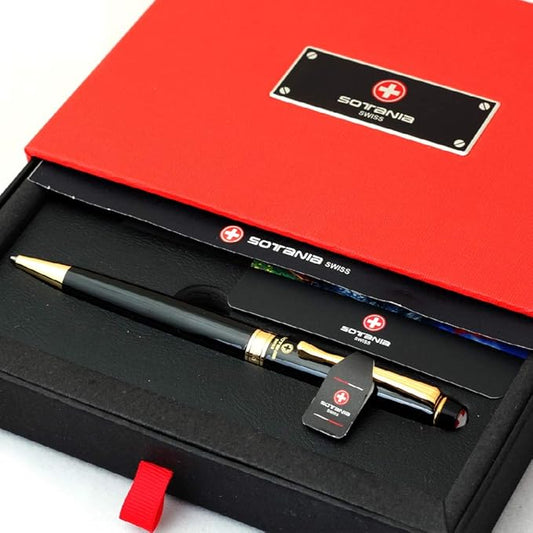 Free Engraving Swiss Expert Roller Ballpen, Ballpoint pen, Refillable Pens, Retractable Medium Refill Pen Black Ink, Personalized Gifts for Men and Women, Classy Gift Box
